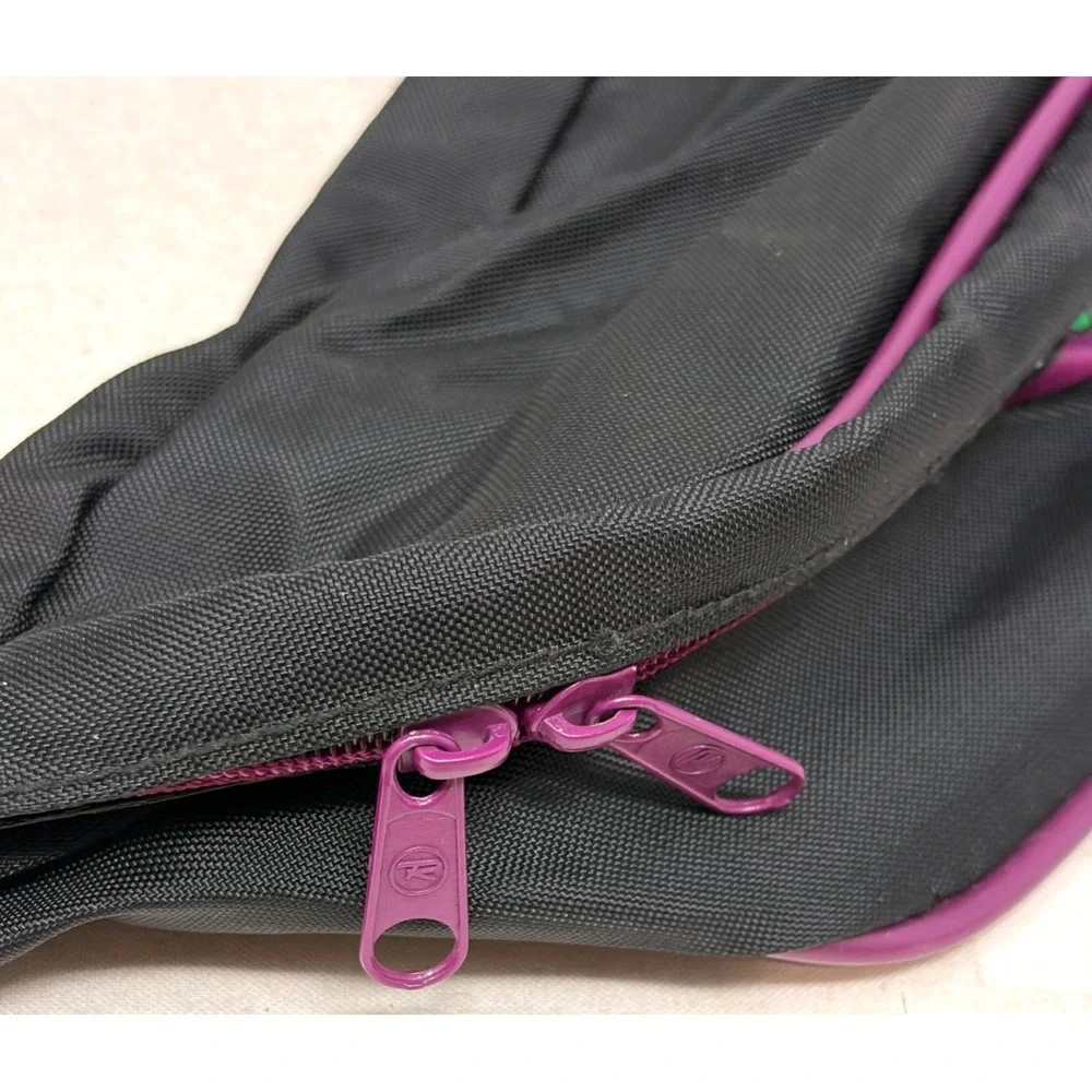 Vintage Rossignol Ski Waist Fanny Pack Black Purple Adjustable Belt Zip Bag